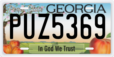 GA license plate PUZ5369