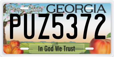 GA license plate PUZ5372