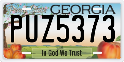 GA license plate PUZ5373