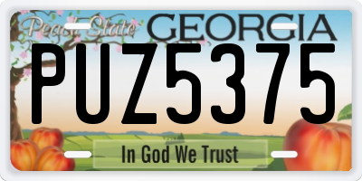 GA license plate PUZ5375