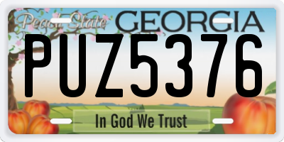 GA license plate PUZ5376