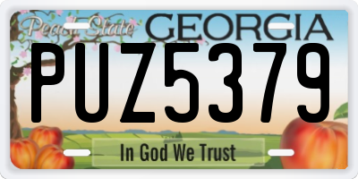 GA license plate PUZ5379