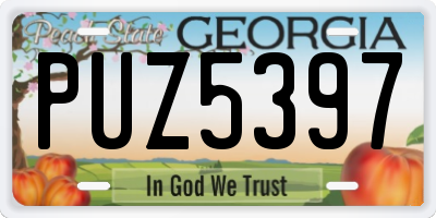 GA license plate PUZ5397