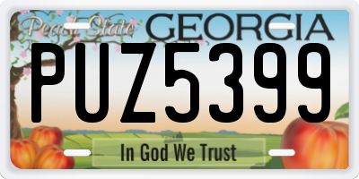 GA license plate PUZ5399
