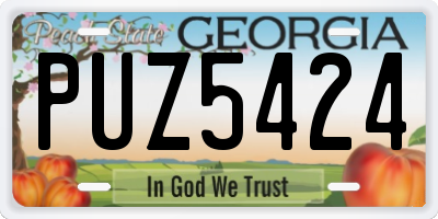 GA license plate PUZ5424