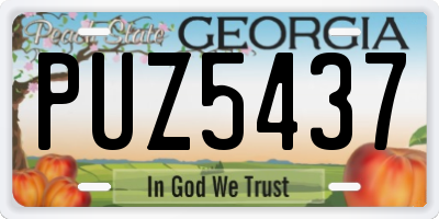 GA license plate PUZ5437
