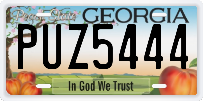 GA license plate PUZ5444