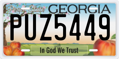 GA license plate PUZ5449