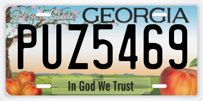 GA license plate PUZ5469