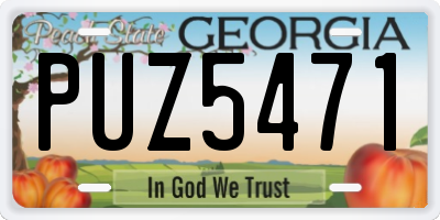 GA license plate PUZ5471