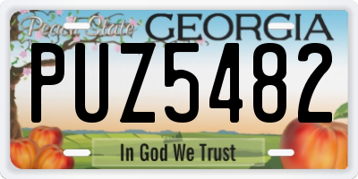 GA license plate PUZ5482