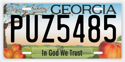 GA license plate PUZ5485