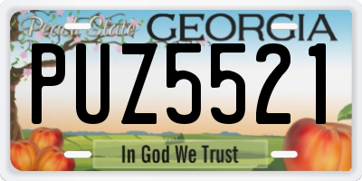 GA license plate PUZ5521