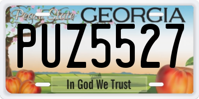 GA license plate PUZ5527