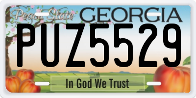 GA license plate PUZ5529