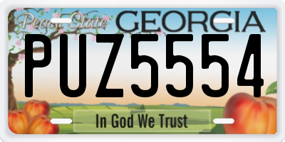 GA license plate PUZ5554