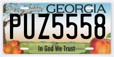 GA license plate PUZ5558
