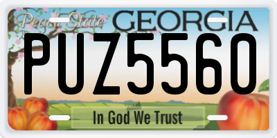 GA license plate PUZ5560