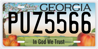 GA license plate PUZ5566