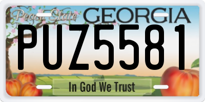 GA license plate PUZ5581
