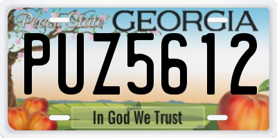 GA license plate PUZ5612