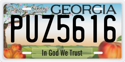 GA license plate PUZ5616
