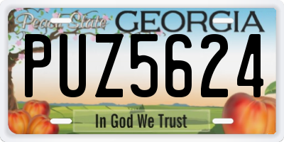 GA license plate PUZ5624