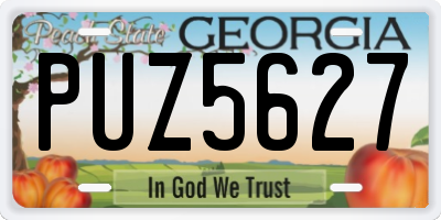 GA license plate PUZ5627