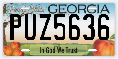 GA license plate PUZ5636