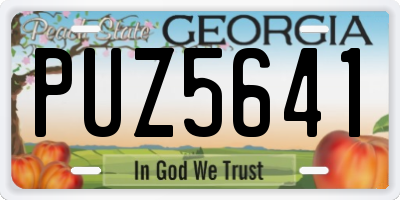GA license plate PUZ5641