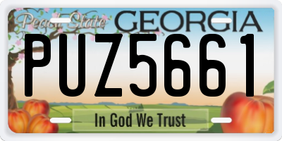 GA license plate PUZ5661
