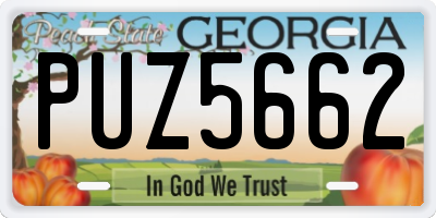 GA license plate PUZ5662