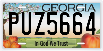 GA license plate PUZ5664