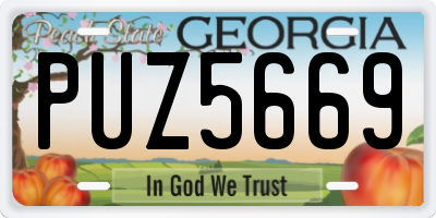 GA license plate PUZ5669