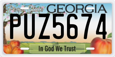 GA license plate PUZ5674