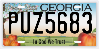GA license plate PUZ5683