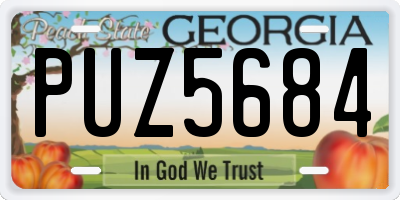 GA license plate PUZ5684