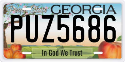 GA license plate PUZ5686