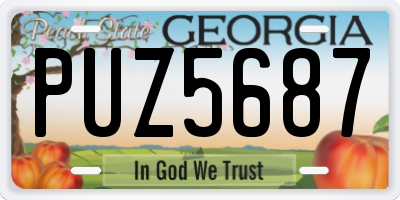 GA license plate PUZ5687