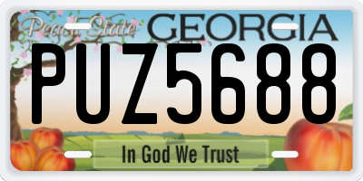 GA license plate PUZ5688