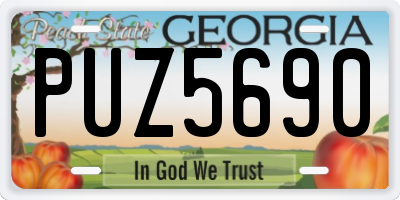 GA license plate PUZ5690