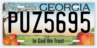 GA license plate PUZ5695
