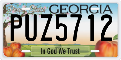 GA license plate PUZ5712