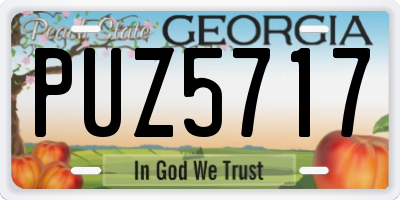 GA license plate PUZ5717