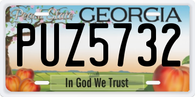GA license plate PUZ5732