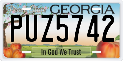 GA license plate PUZ5742