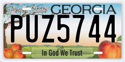 GA license plate PUZ5744