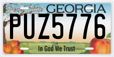 GA license plate PUZ5776