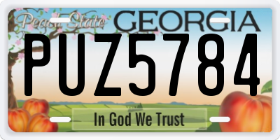 GA license plate PUZ5784