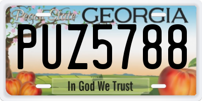 GA license plate PUZ5788
